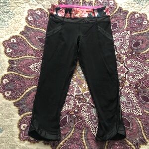 Lululemon Leggings with Pink Waistband